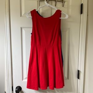 Red dress with a v cut back. Never worn. Size S